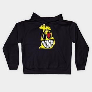 I Love Michigan Smiling Happy Face Kids Hoodie